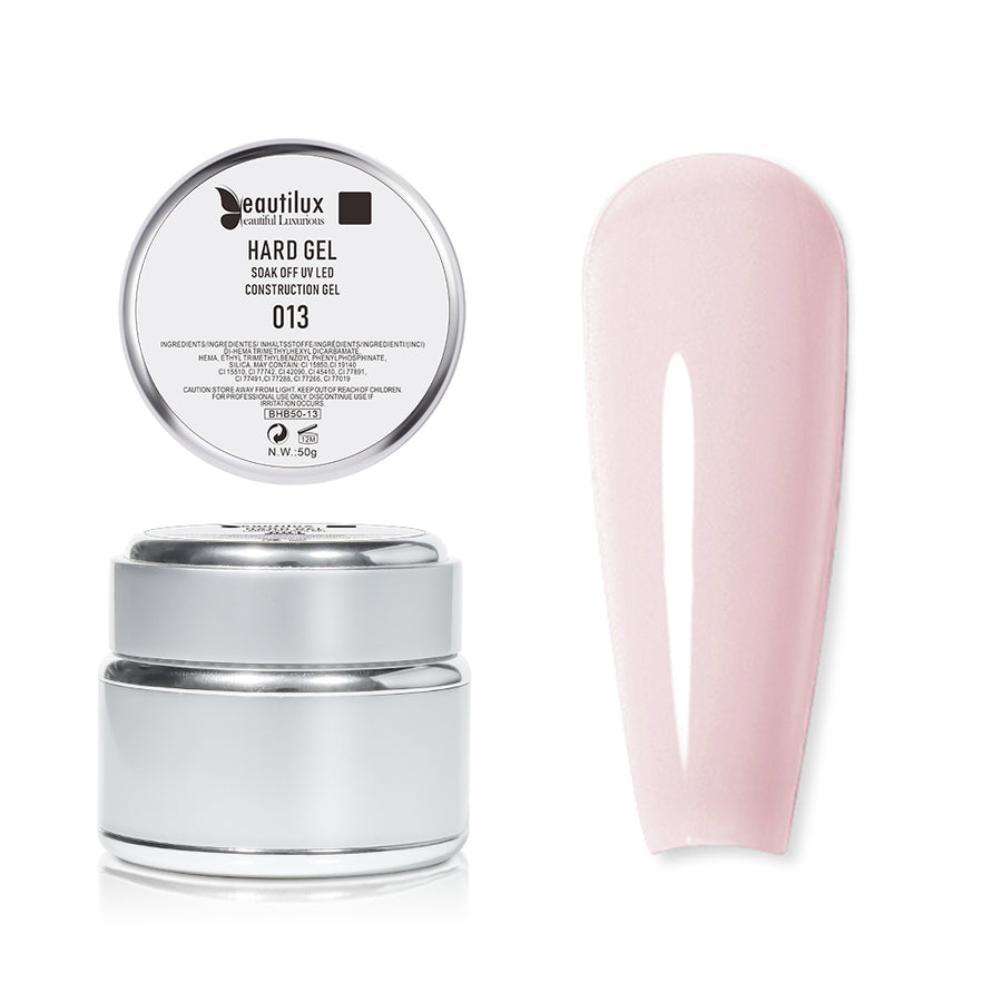 Gel de Construction Dur auto-égalisant Beautilux BHB55-13 | Rose Laiteux | Hard Gel builder UV/LED 55g