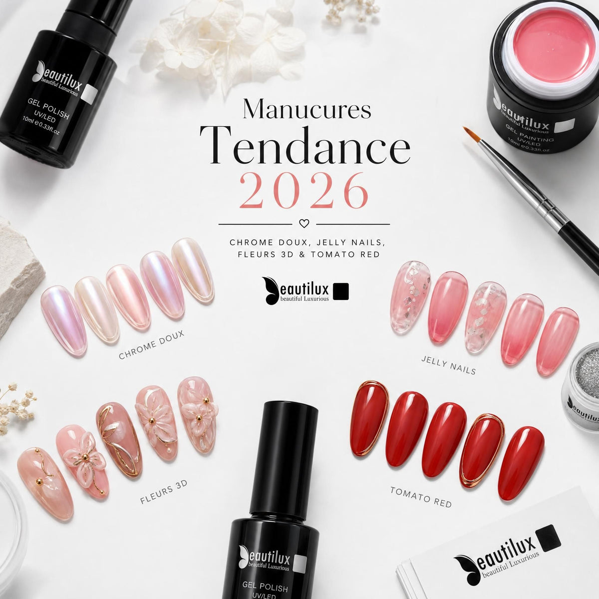 Tendances nail art 2026 : les incontournables de la saison avec le vernis semi-permanent beautilux Image