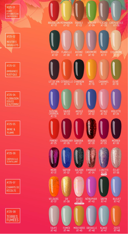 Vernis Semi-Permanent Collection Automne – Beautilux | 48 Teintes pour la rentrée Image