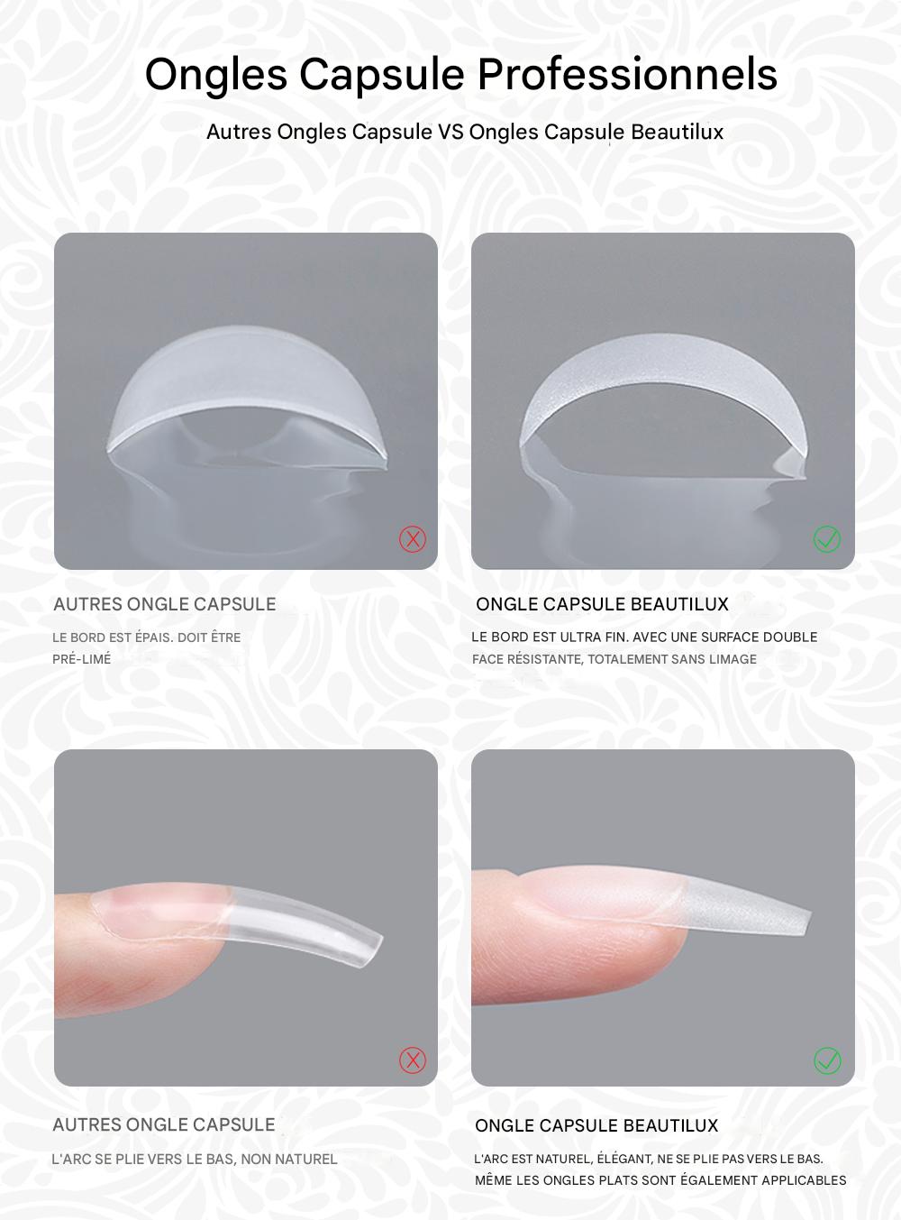 Beautilux Professional Matte Capsules + Glue &amp; Remover