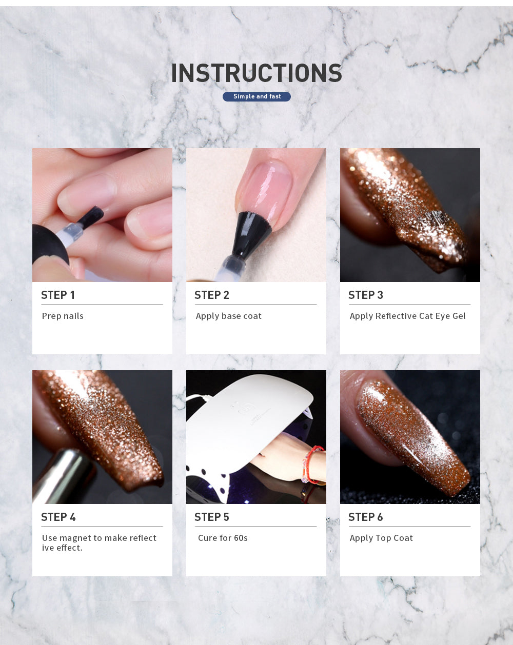 Vernis Semi-Permanent Cat Eye Diamant Réfléchissant Bleu Nuit Diamant Réfléchissant – SZM-06 | Beautilux 10ml – Tenue 4 Semaines