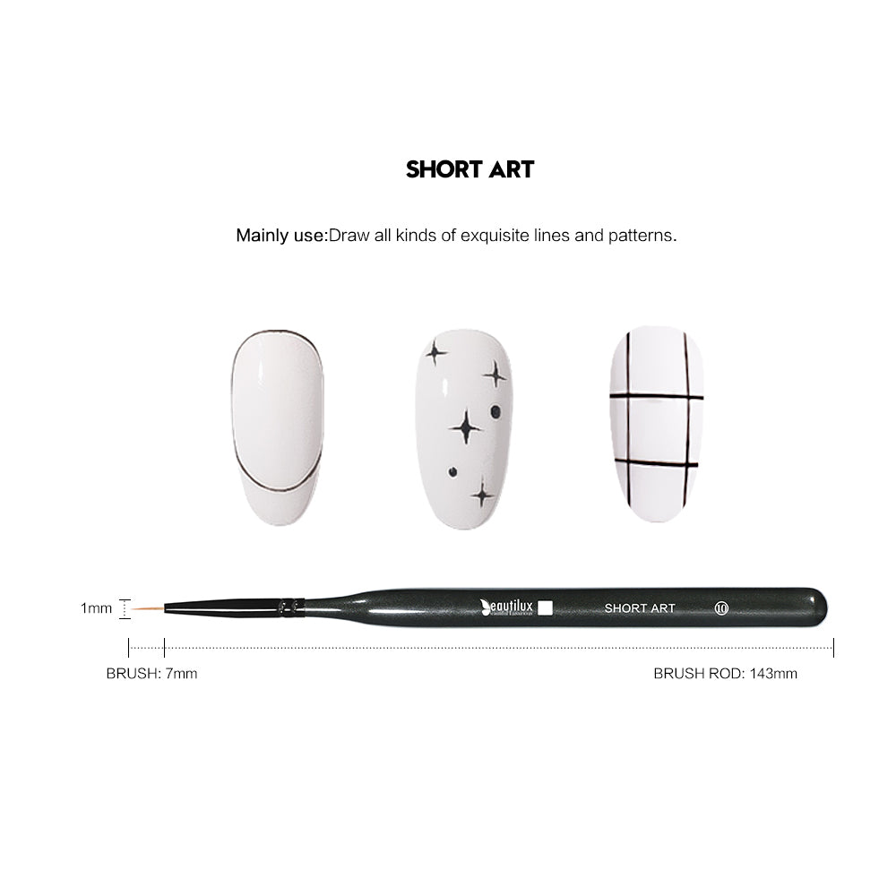 Beautilux WOODEN HANDLE NAIL BRUSH — SHORT ART | NB-10 - NB-10 Image