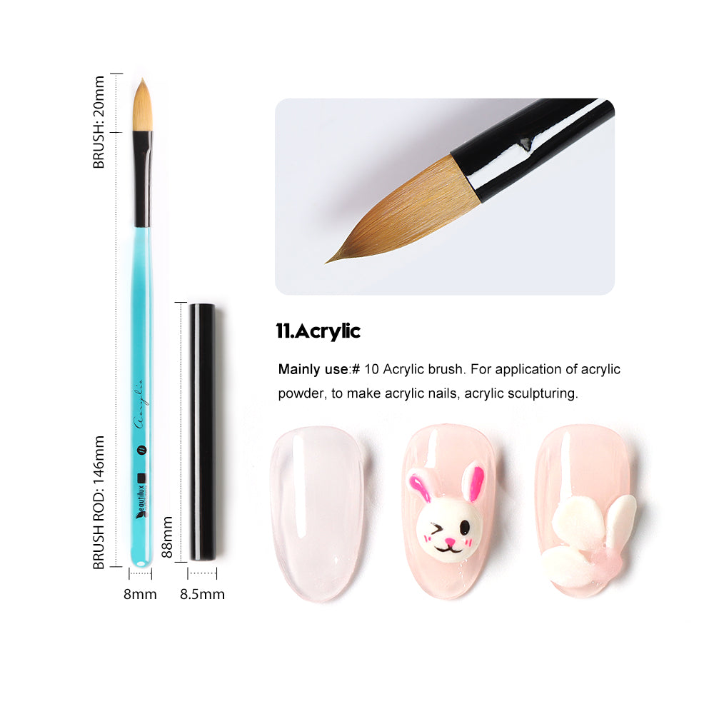 Beautilux BLUE CRYSTAL NAIL BRUSH — ACRYLIC | CBNB-11 - CBNB-11 Image