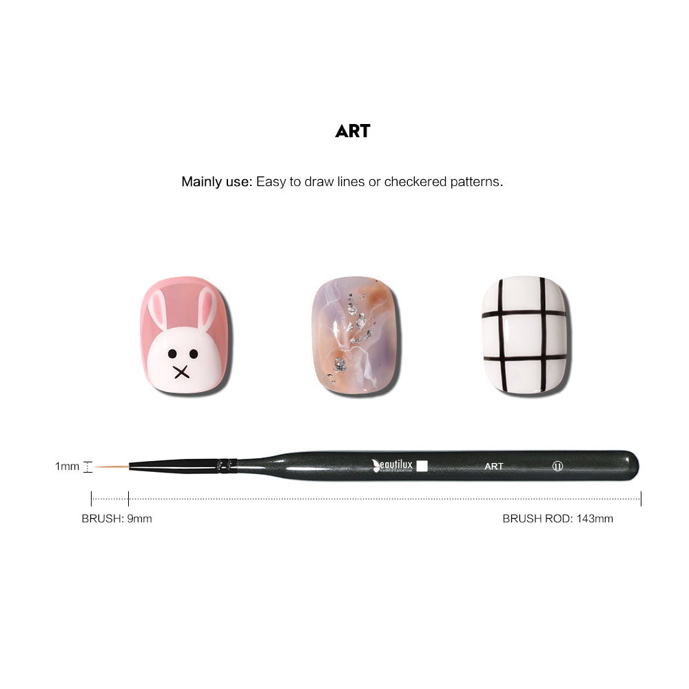 Beautilux WOODEN HANDLE NAIL BRUSH — ART | NB-11 - NB-11 Image