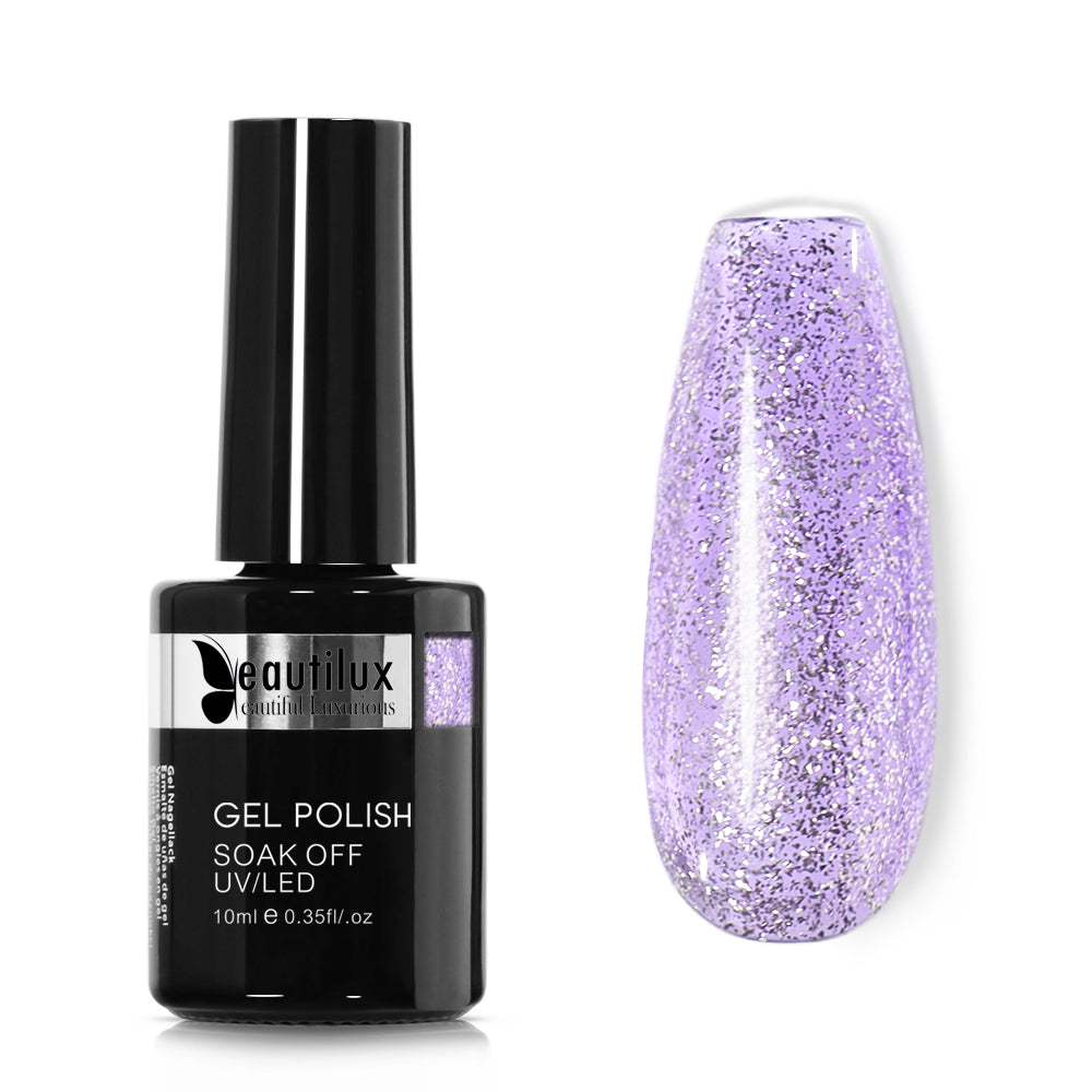 Vernis Semi-Permanent Rouge glitter – B-149 | Beautilux 10ml - Tenue 3 Semaines