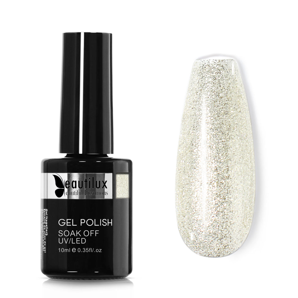 Vernis Semi-Permanent Rouge glitter – B-151 | Beautilux 10ml - Tenue 3 Semaines