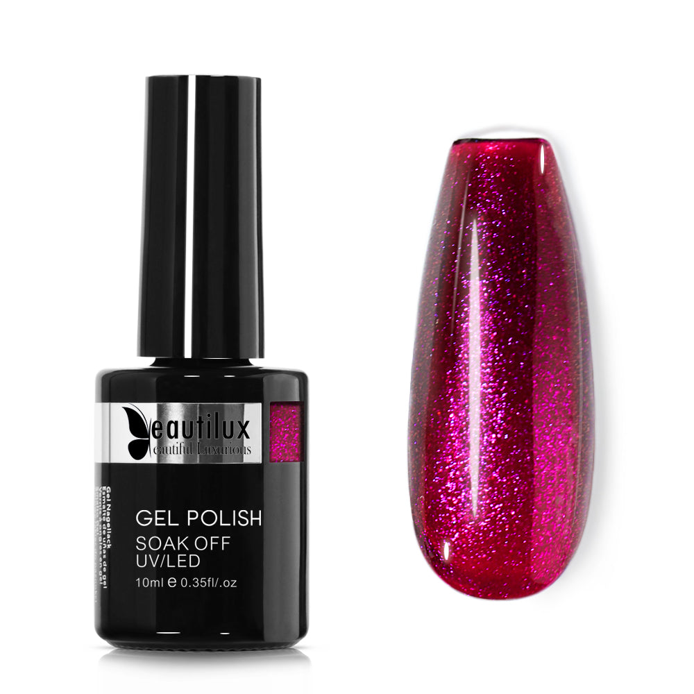 Vernis Semi-Permanent Rose Bordeaux Shimmer – B-153 | Beautilux 10ml – Tenue 3 Semaines Image