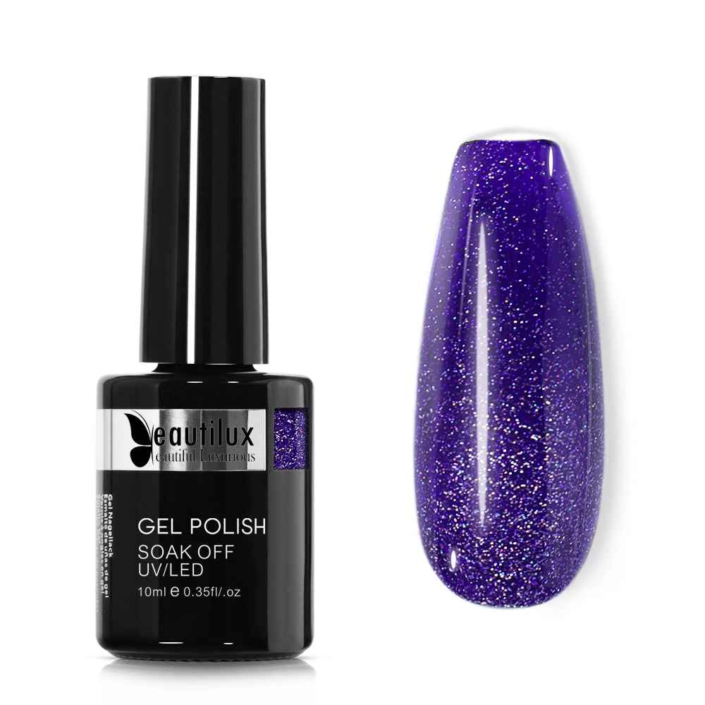Vernis Semi-Permanent Violet Saphir Shimmer – B-162 | Beautilux 10ml – Tenue 3 Semaines Image