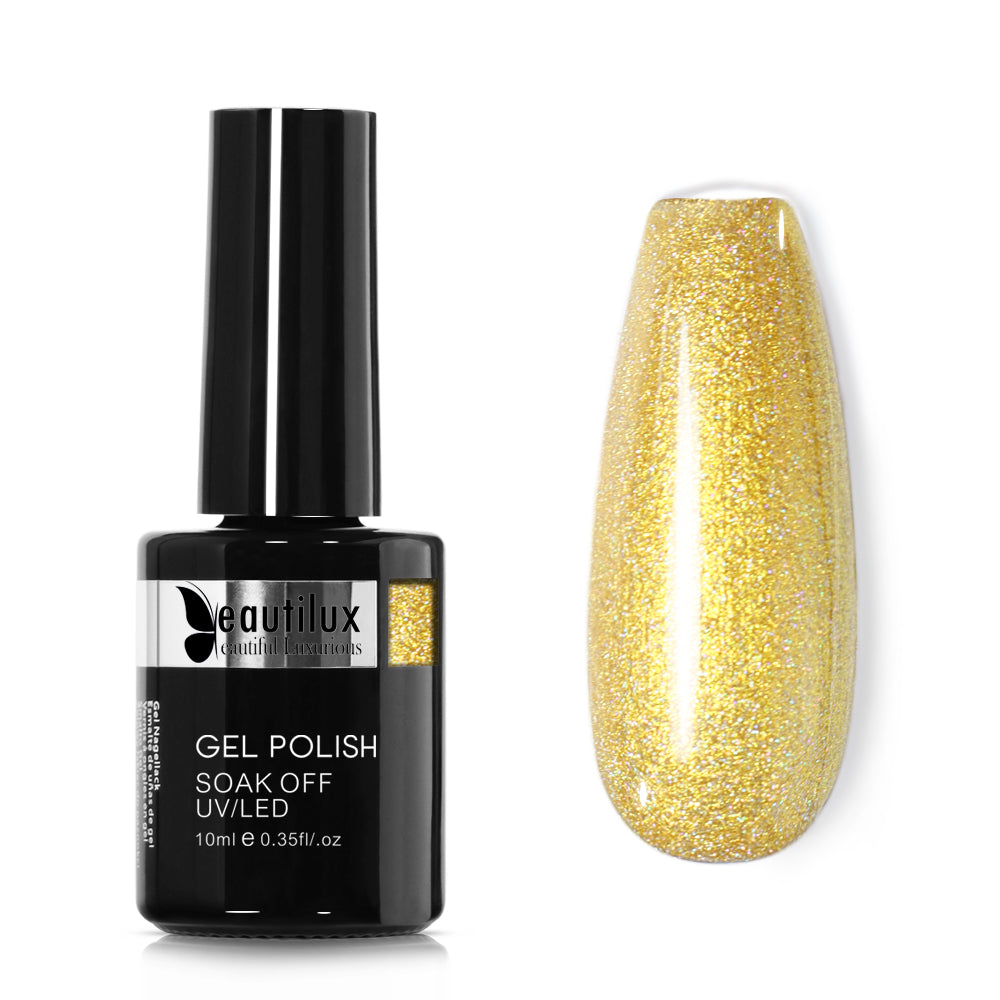 Vernis Semi-Permanent Or Champagne Shimmer – B-166 | Beautilux 10ml – Tenue 3 Semaines Image