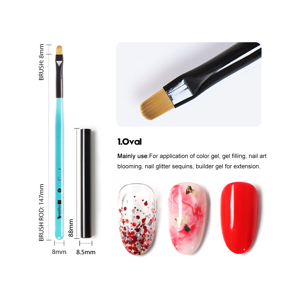 Beautilux BLUE CRYSTAL NAIL BRUSH — OVAL | CBNB-01 - CBNB-01 Image