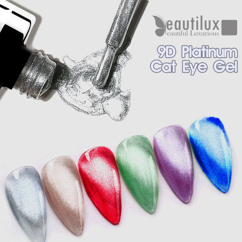 Vernis Semi-Permanent Cat Eye 9D Platine Argent Platine – MG-01 | Beautilux 10ml