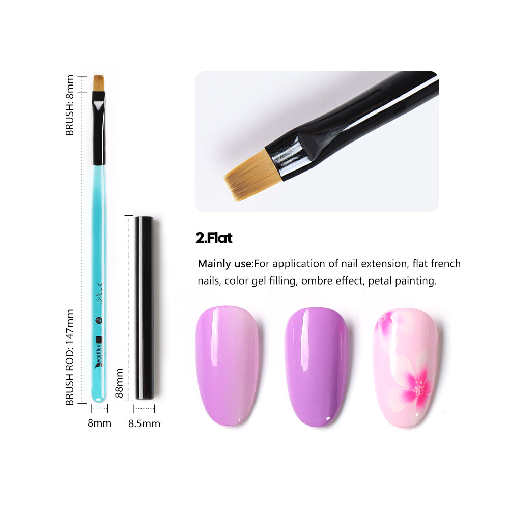 Beautilux BLUE CRYSTAL NAIL BRUSH — FLAT | CBNB-02 - CBNB-02 Image