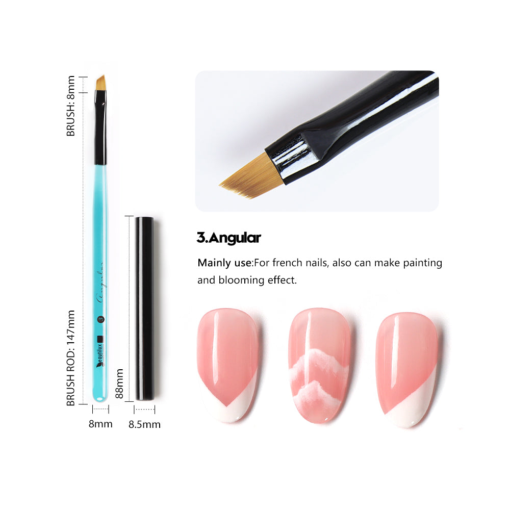 Beautilux BLUE CRYSTAL NAIL BRUSH — ANGULAR | CBNB-03 - CBNB-03 Image