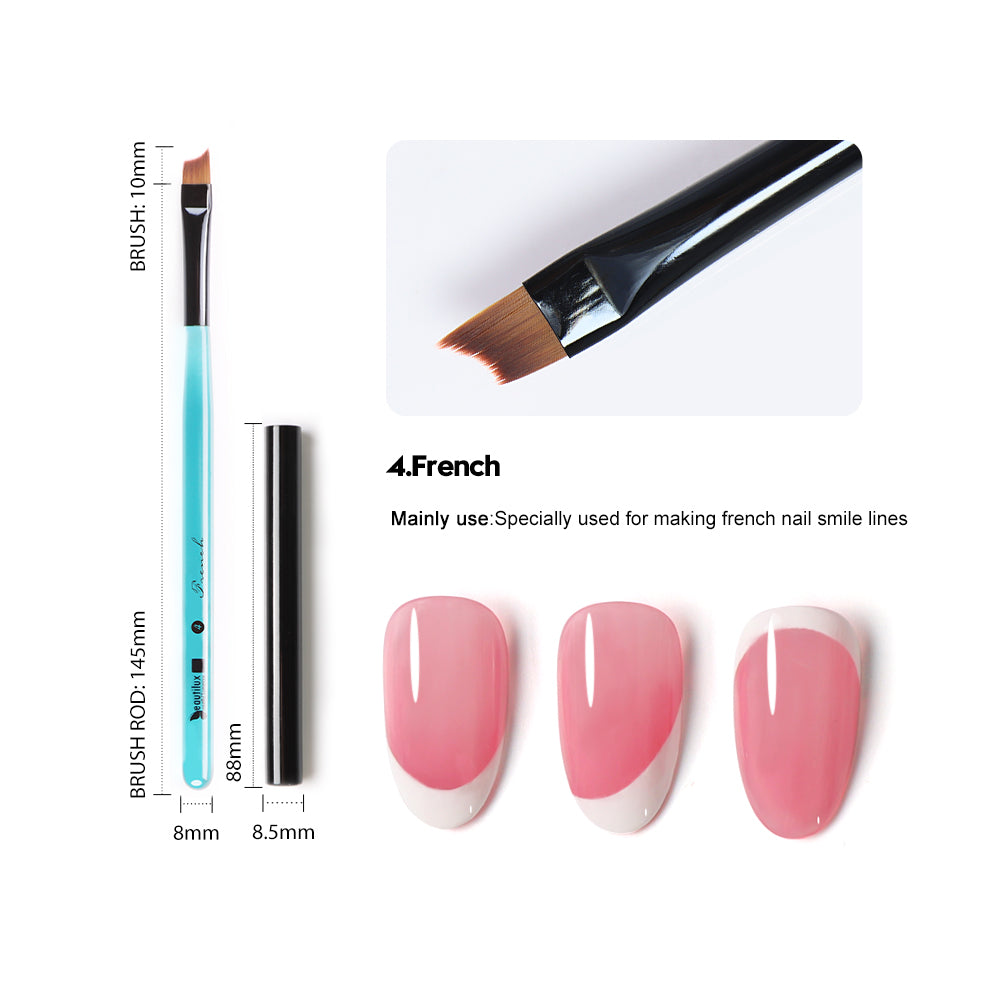 Beautilux BLUE CRYSTAL NAIL BRUSH — FRENCH | CBNB-04 - CBNB-04 Image
