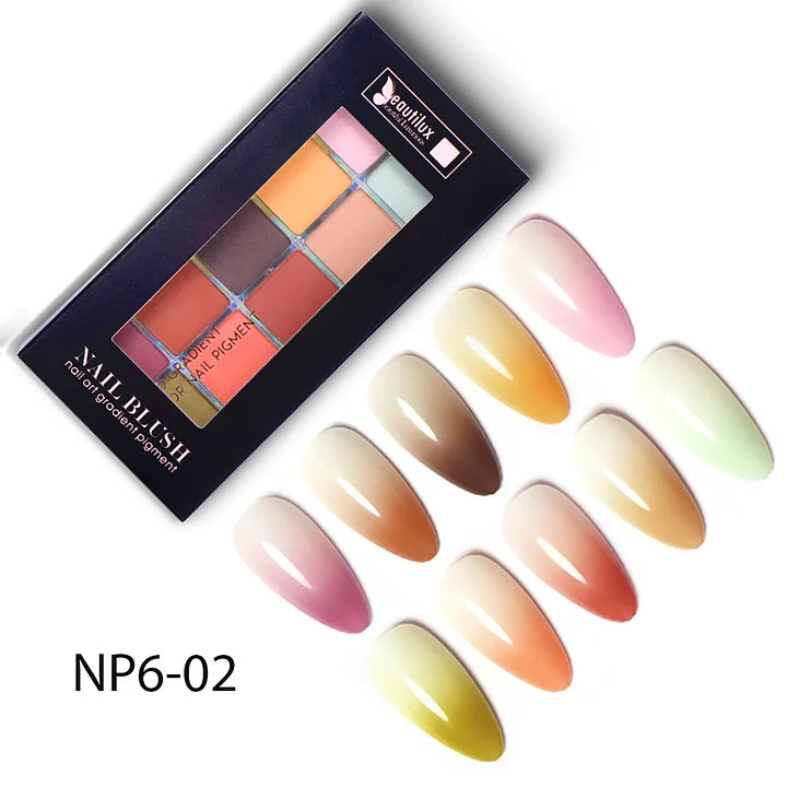 Beautilux NAIL BLUSH PALLETE — 0.5g*10 colors | NP6-02 - NP6-02 Image