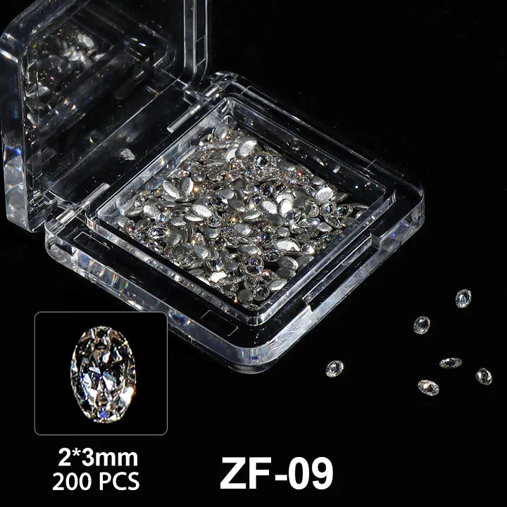 Beautilux Nail Jewels – Ovale – Clear – 2×3 mm – 200 pcs ZF-09