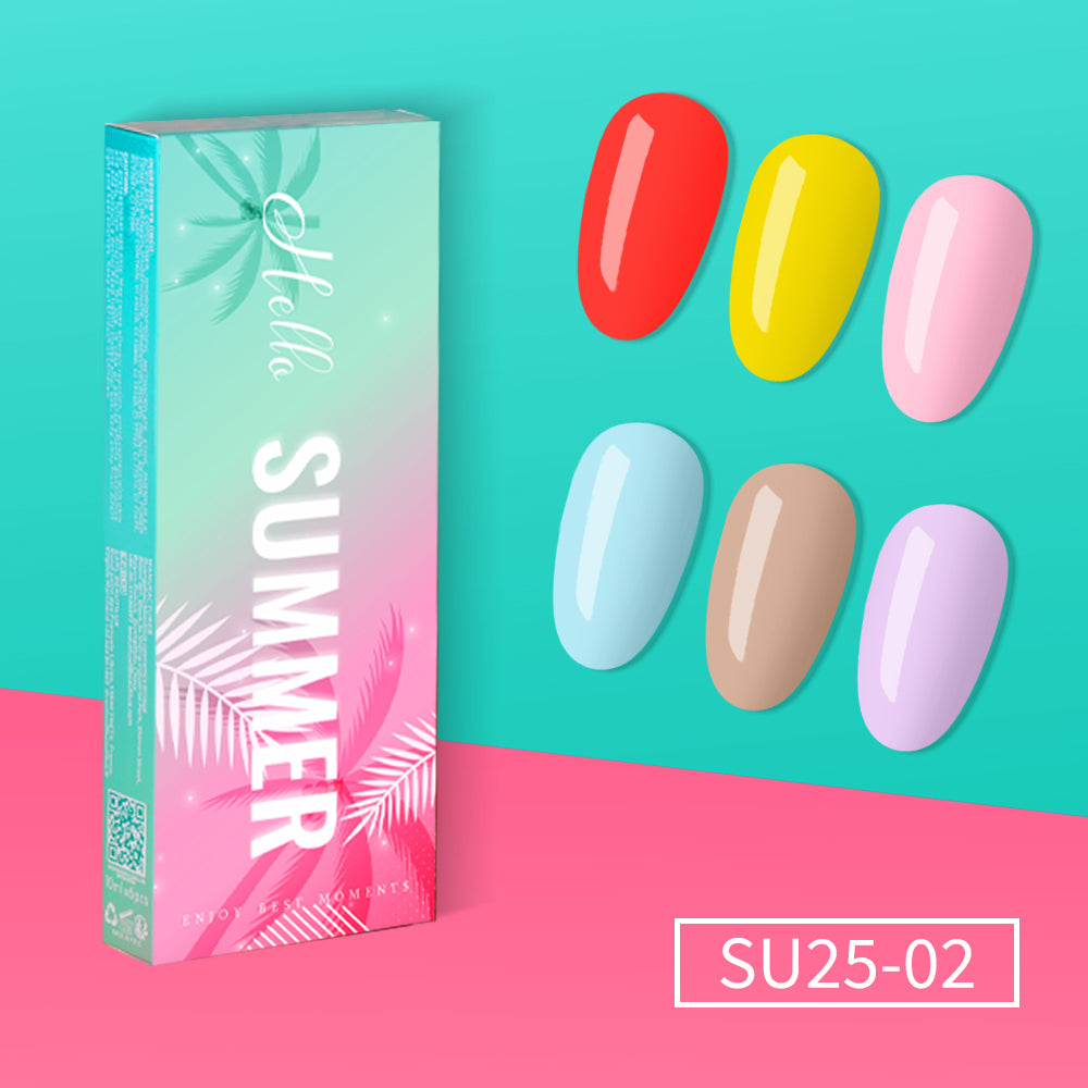 SU25-02 - Kit de 6 Vernis Semi-Permanent été 10Ml SUMMER Tenue 28 Jours | Beautilux