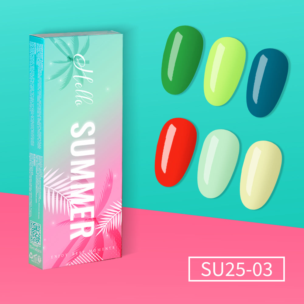 SU25-03 - Kit de 6 Vernis Semi-Permanent été 10Ml SUMMER Tenue 28 Jours | Beautilux