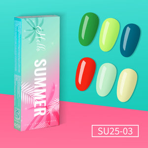 SU25-03 - Kit de 6 Vernis Semi-Permanent été 10Ml SUMMER Tenue 28 Jours | Beautilux