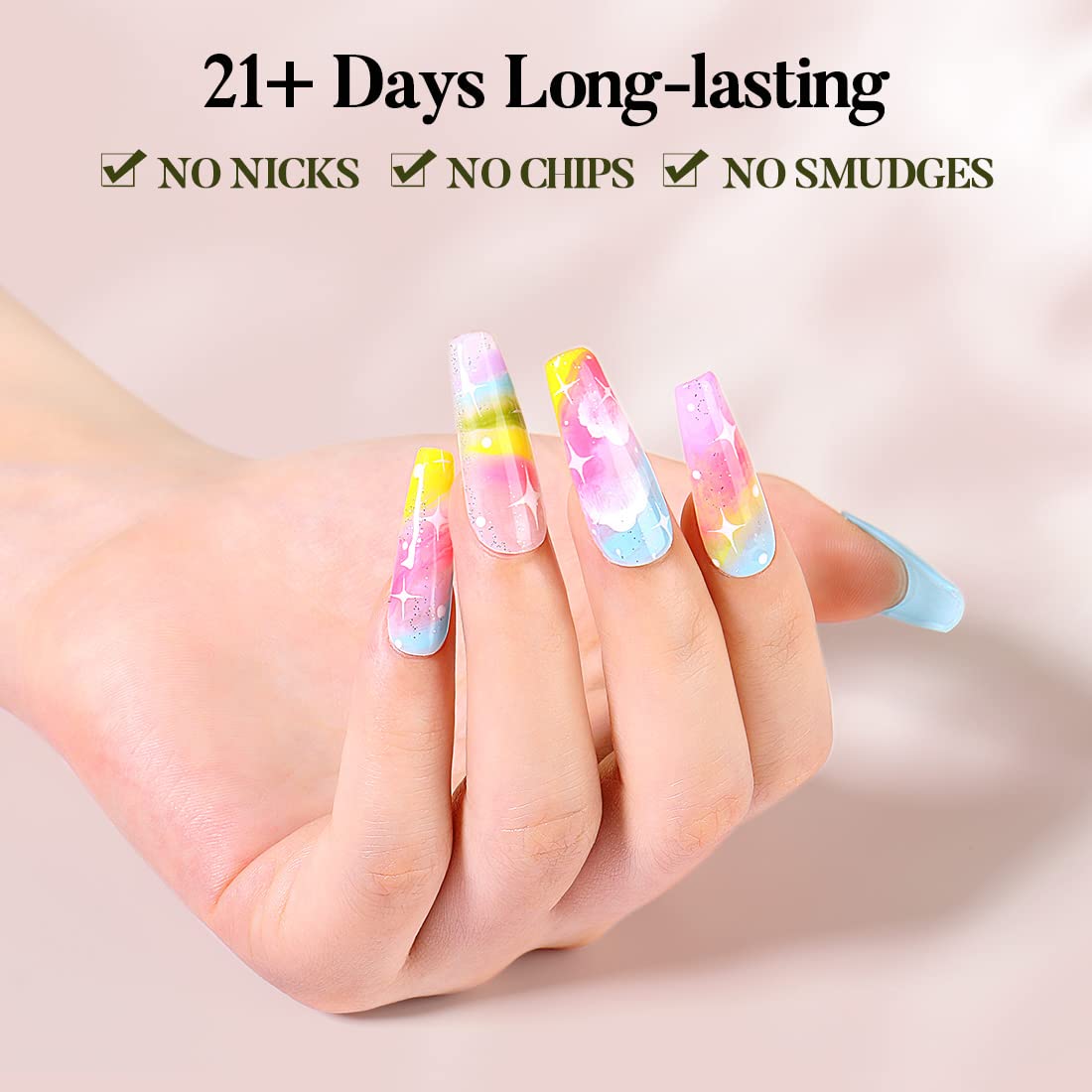 Capsules Ongles PMMA Coffin Long | Soak Off | Pose Américaine | Beautilux JP552-CL | 552 pcs
