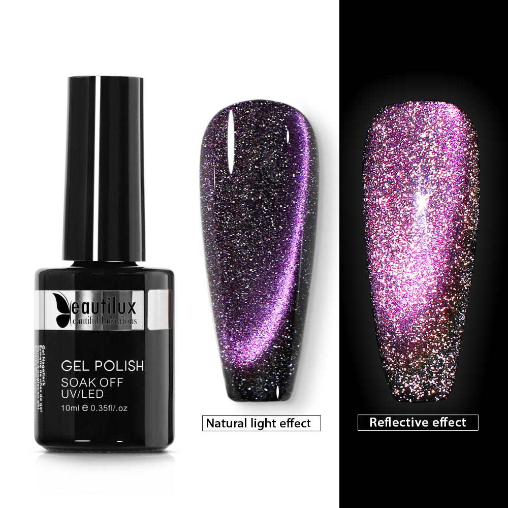 Vernis Semi-Permanent Cat Eye 9D Magnétique Violet Galactique – 9DSZ-05 | Beautilux 10ml – Tenue 3 Semaines