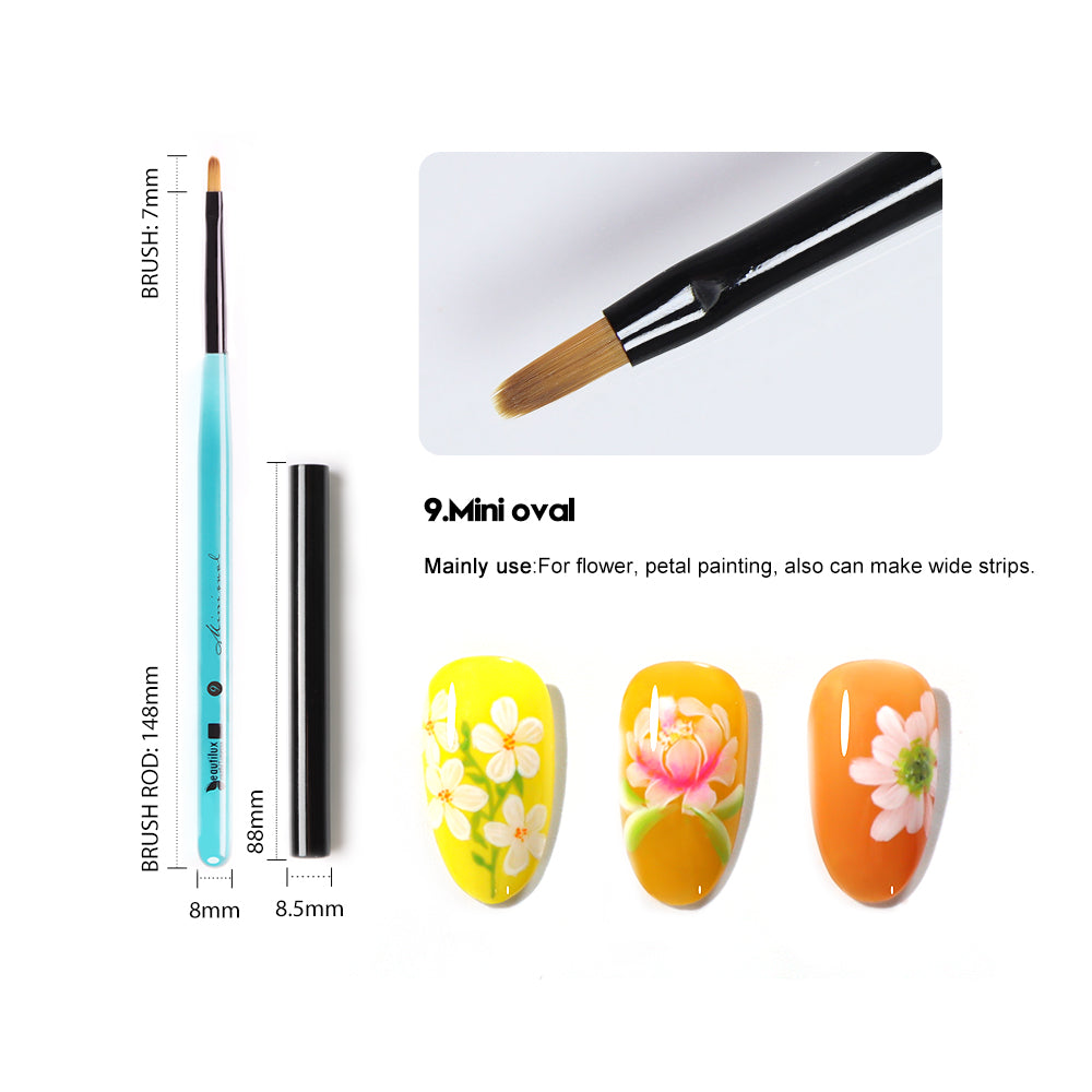 Beautilux BLUE CRYSTAL NAIL BRUSH — OVAL | CBNB-09 - CBNB-09 Image