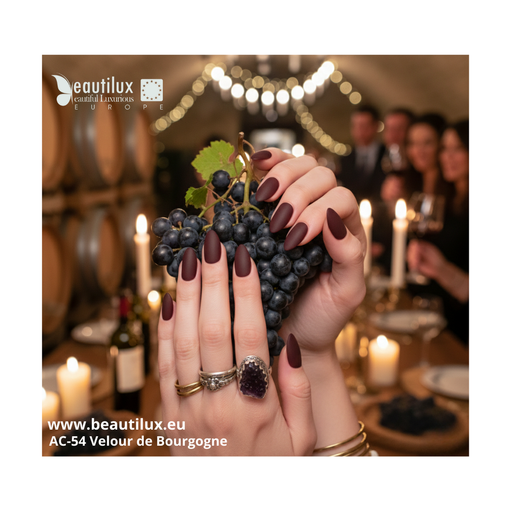 Nuancier vernis gel rouge velours de bourgogne AC-54 Beautilux bordeaux profond  
