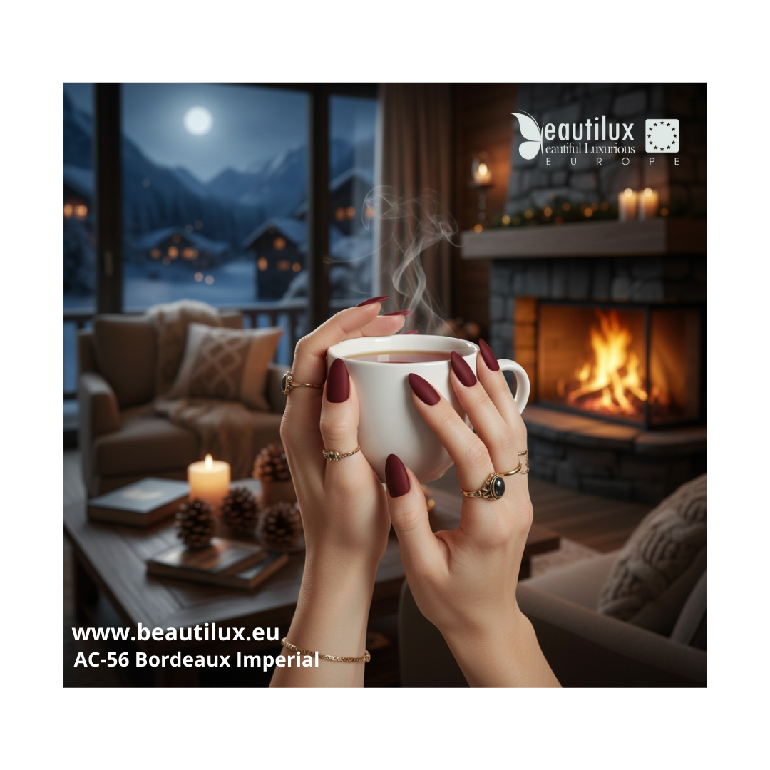 Nuancier vernis gel rouge bordeaux impérial AC-56 Beautilux couleur majestueuse  
