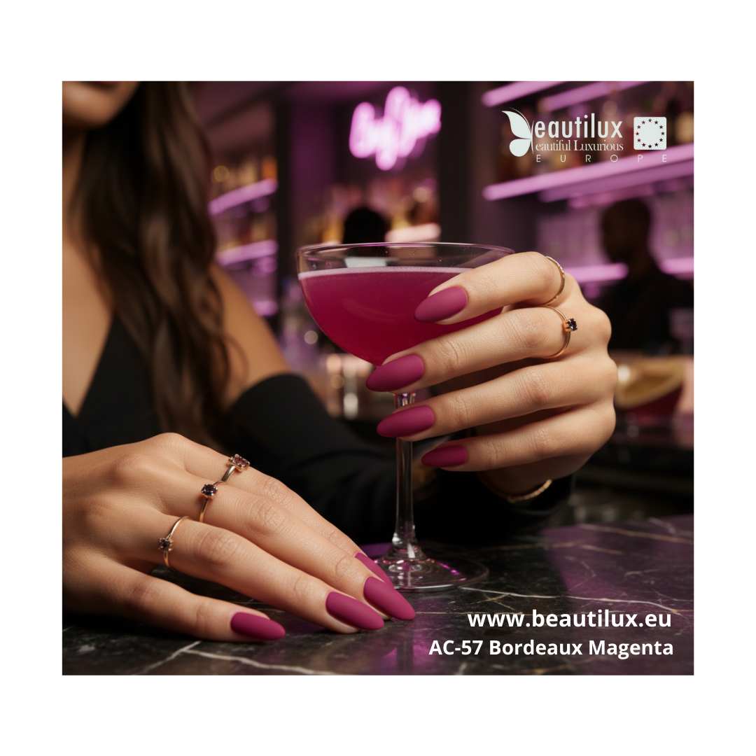 Nuancier vernis gel rouge bordeaux magenta AC-57 Beautilux reflets vibrants  
