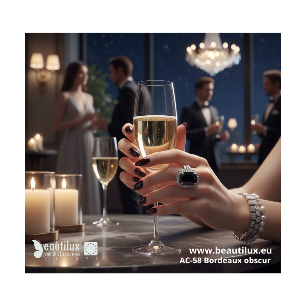 Nuancier vernis gel bordeaux-prune obscur AC-58 Beautilux couleur profonde  
