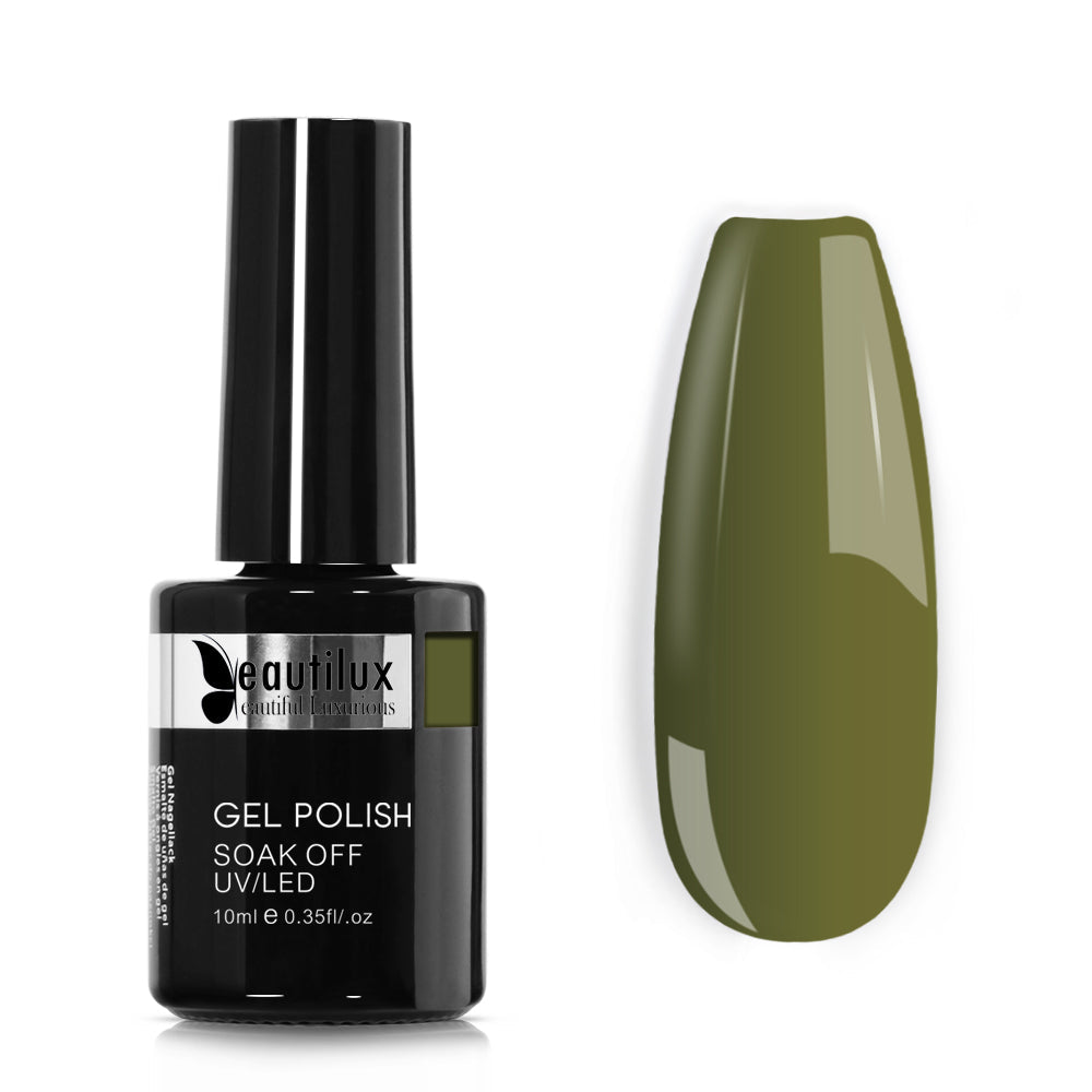 Vernis semi-permanent Kaki Militaire AC-33 Beautilux 10ml — Gel polish professionnel tenue 21 jours Image