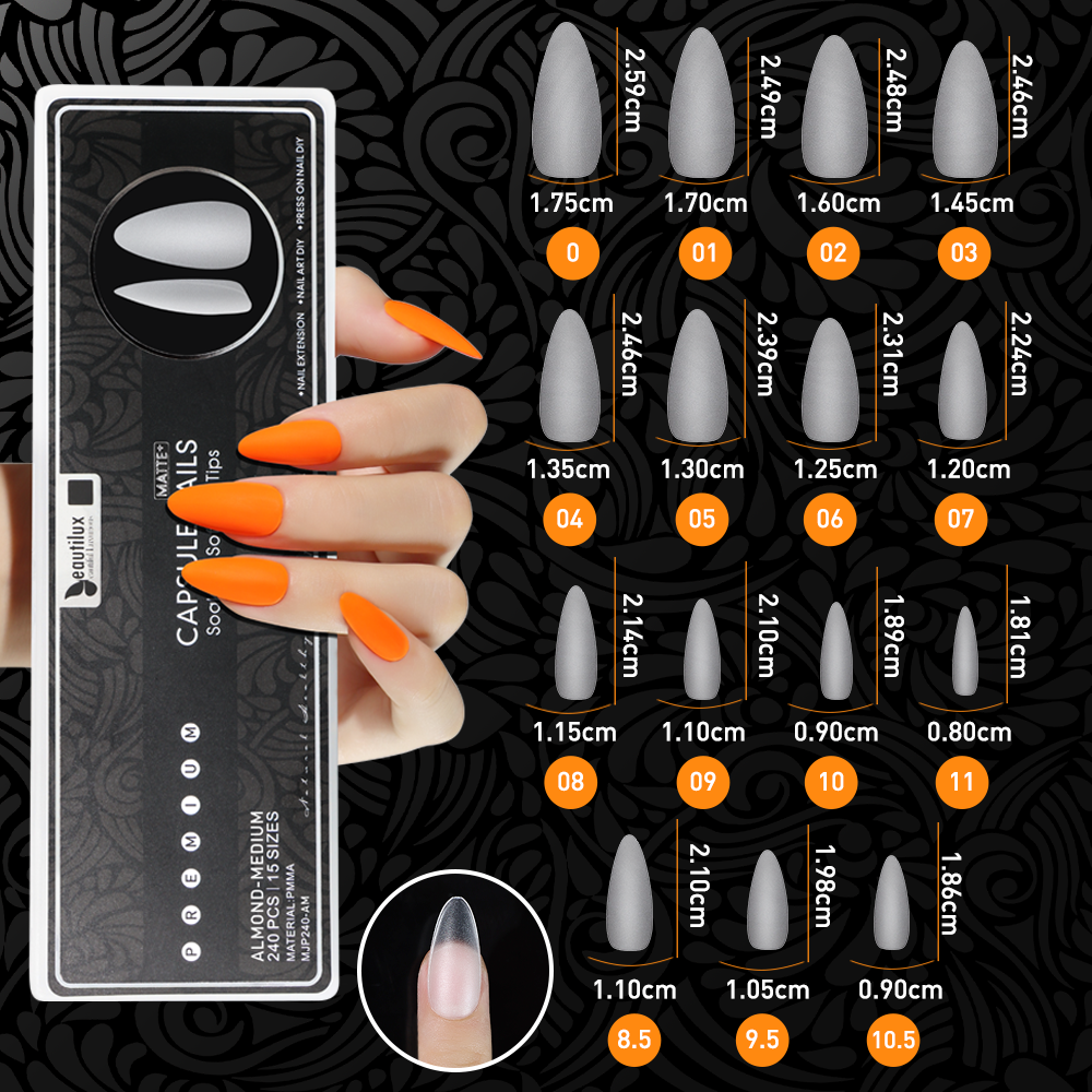 Beautilux Professional Matte Capsules + Glue &amp; Remover