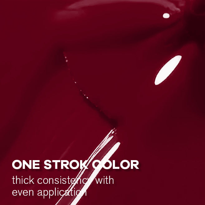 Rendu vernis semi-permanent rouge cranberry AT-26 sur ongles
