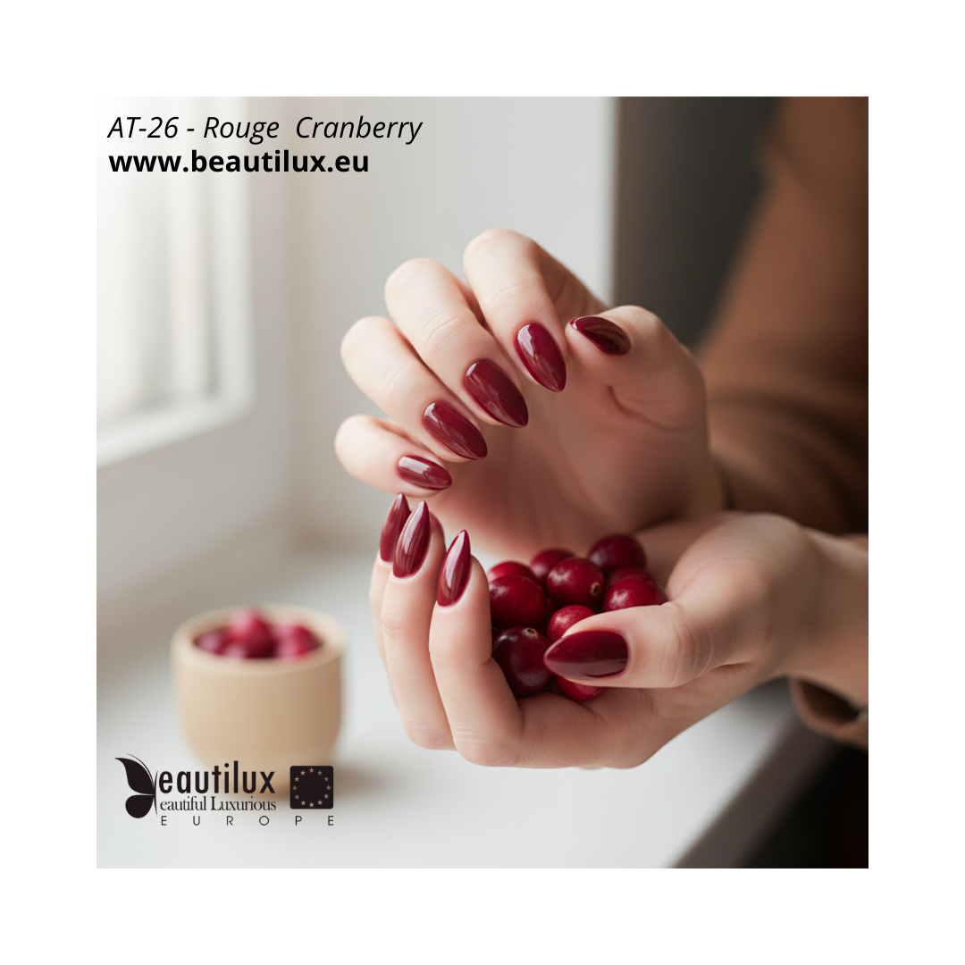 Nuancier vernis gel rouge cranberry AT-26 Beautilux canneberge