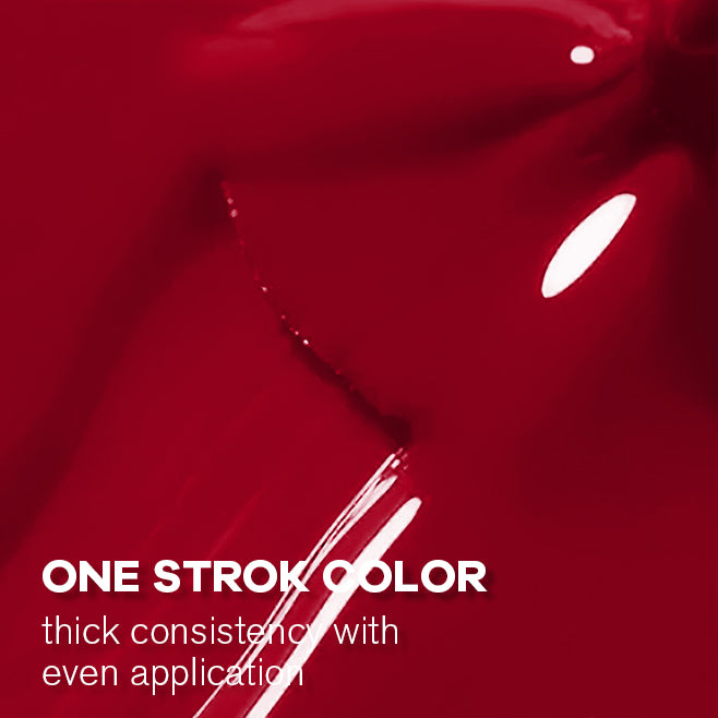 Rendu vernis semi-permanent rouge sangria AT-27 sur ongles
