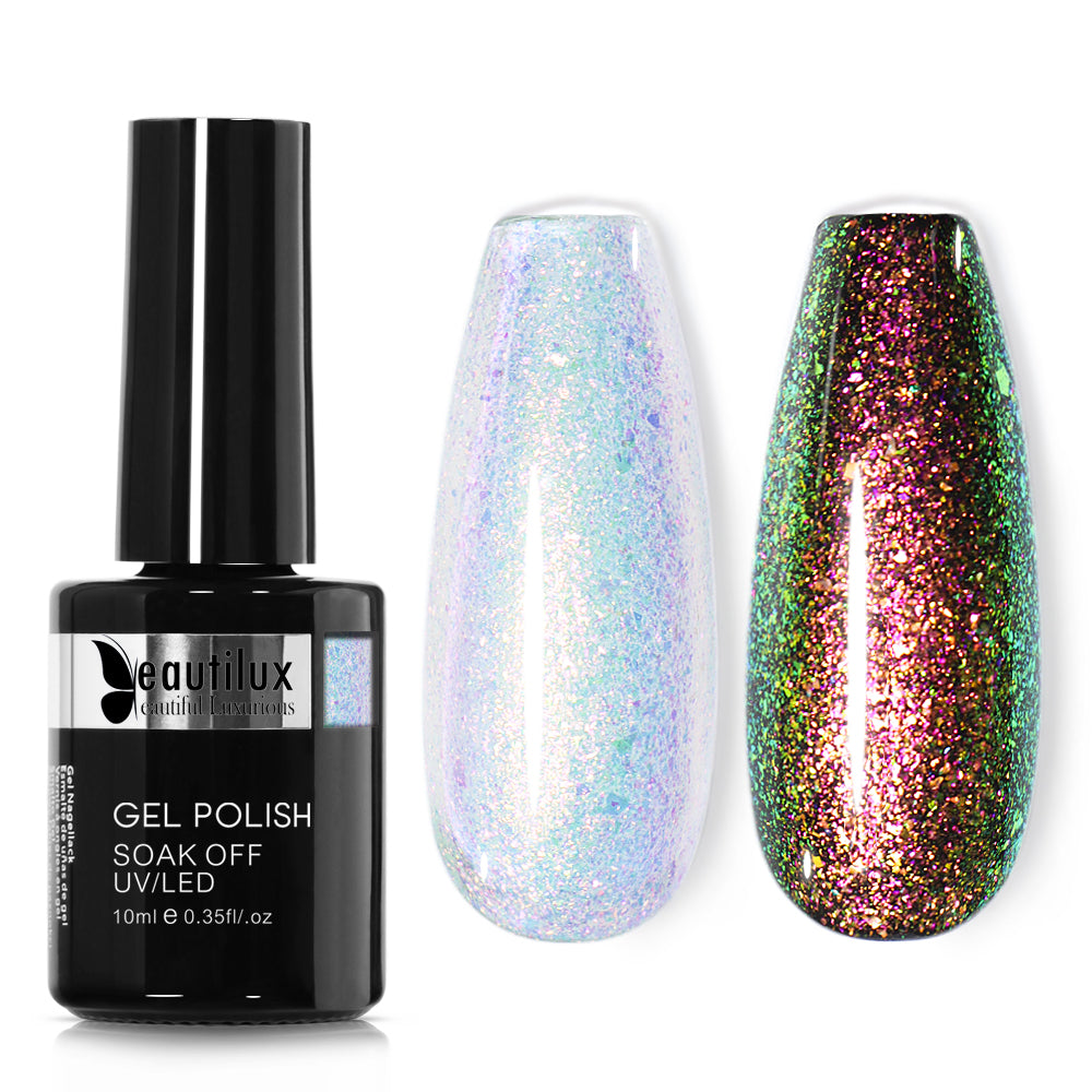 Vernis Semi-Permanent Aurora Or Rose Multichrome – AU-02 | Beautilux 10ml – Tenue 3 Semaines