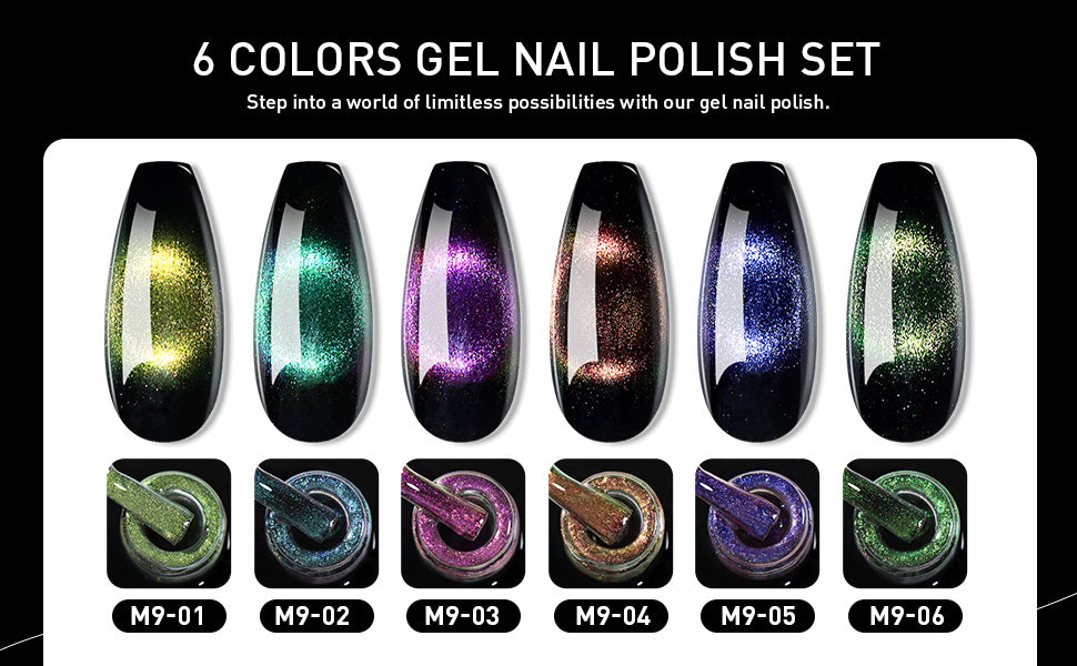 Vernis Semi-Permanent Cat Eye Magnétique Vert Émeraude Turquoise – M9-02 | Beautilux 10ml – Tenue 3 Semaines