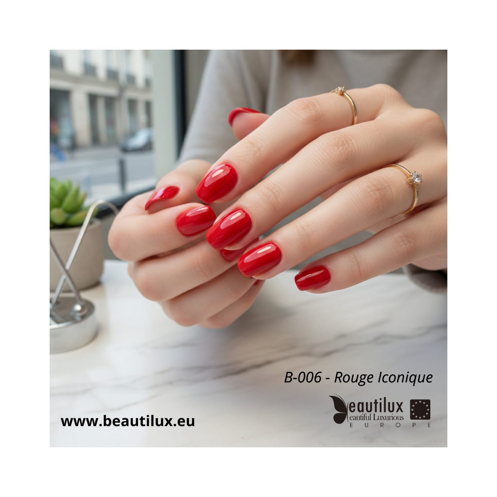 Nuancier vernis gel rouge iconique B-006 Beautilux élégance française