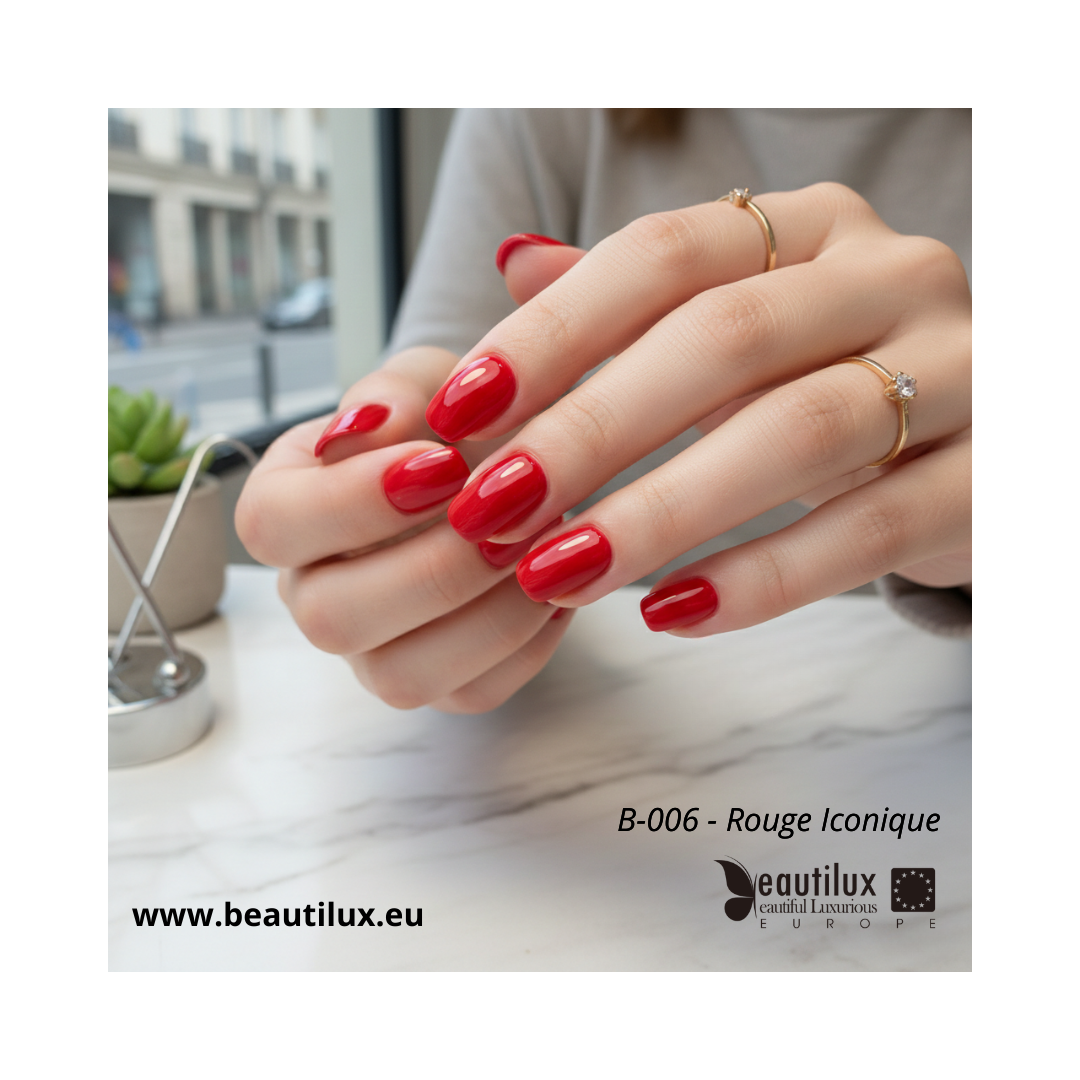 Nuancier vernis gel rouge iconique B-006 Beautilux élégance française