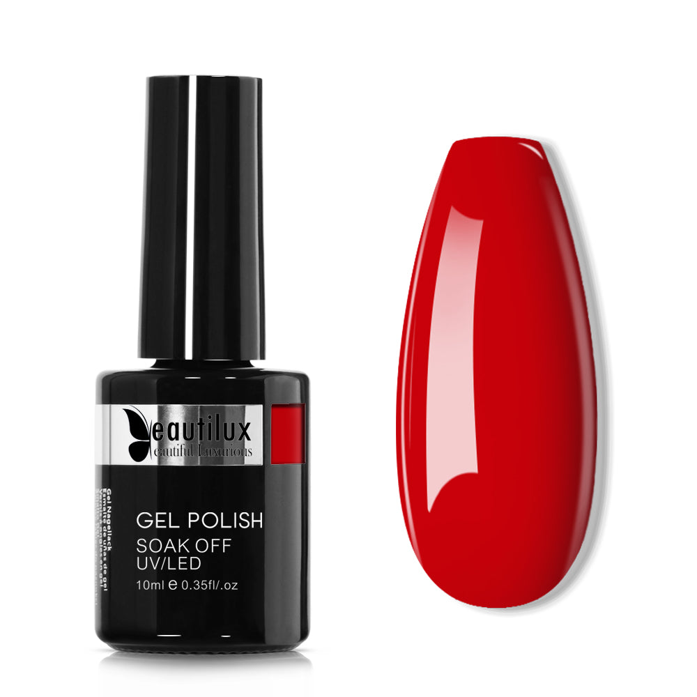 Flacon de vernis semi-permanent Beautilux B-006 Rouge Iconique 10ml