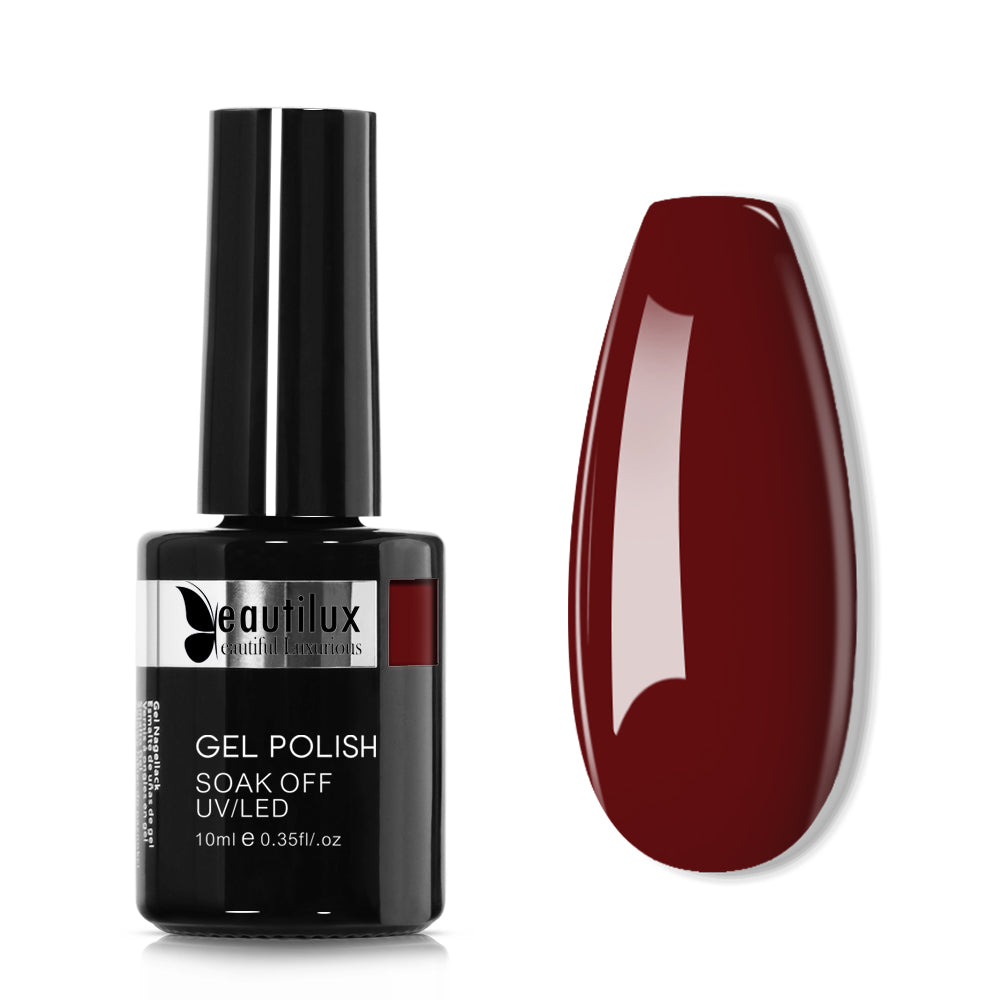 Flacon de vernis semi-permanent Beautilux B-010 Rouge Bordeaux 10ml