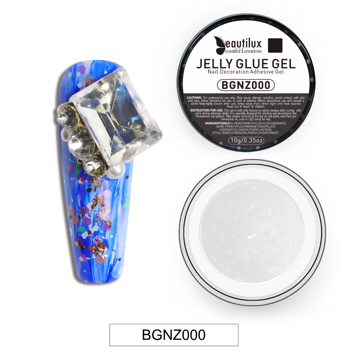 Beautilux Jelly Nail Glue Gel – Gel Adhésif Nail Art – 10g