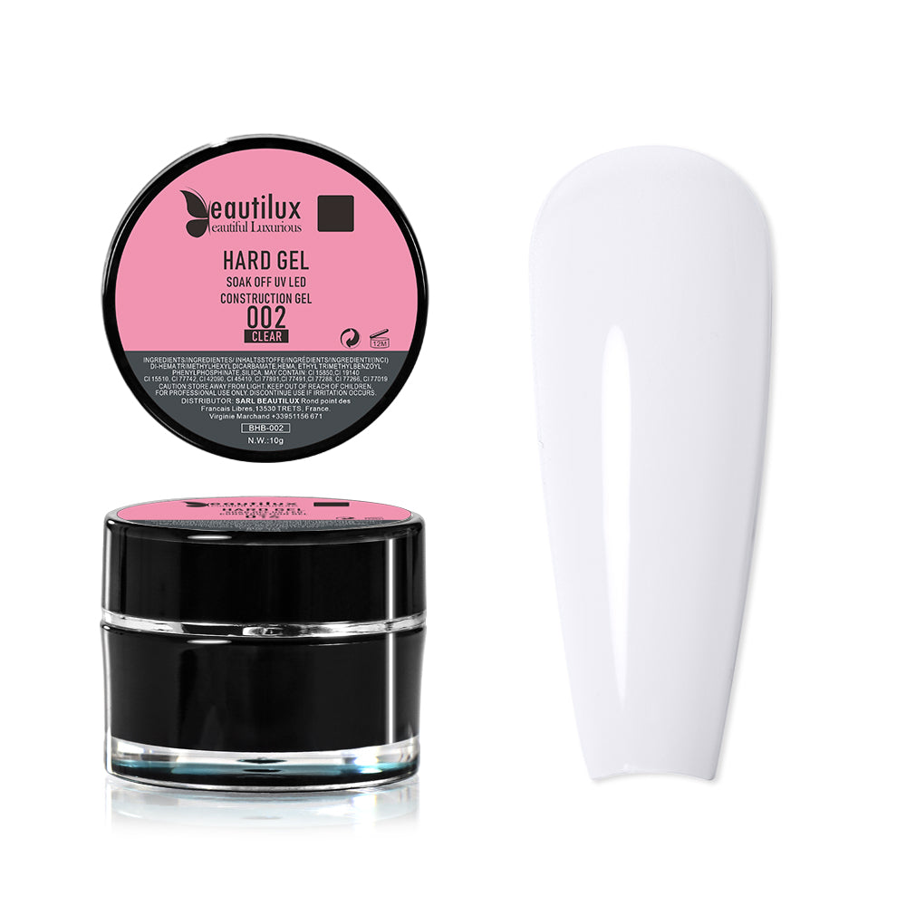 Gel de Construction Dur auto-égalisant Beautilux BHB-02 | Blanc Opaque | Hard Gel builder UV/LED 10g