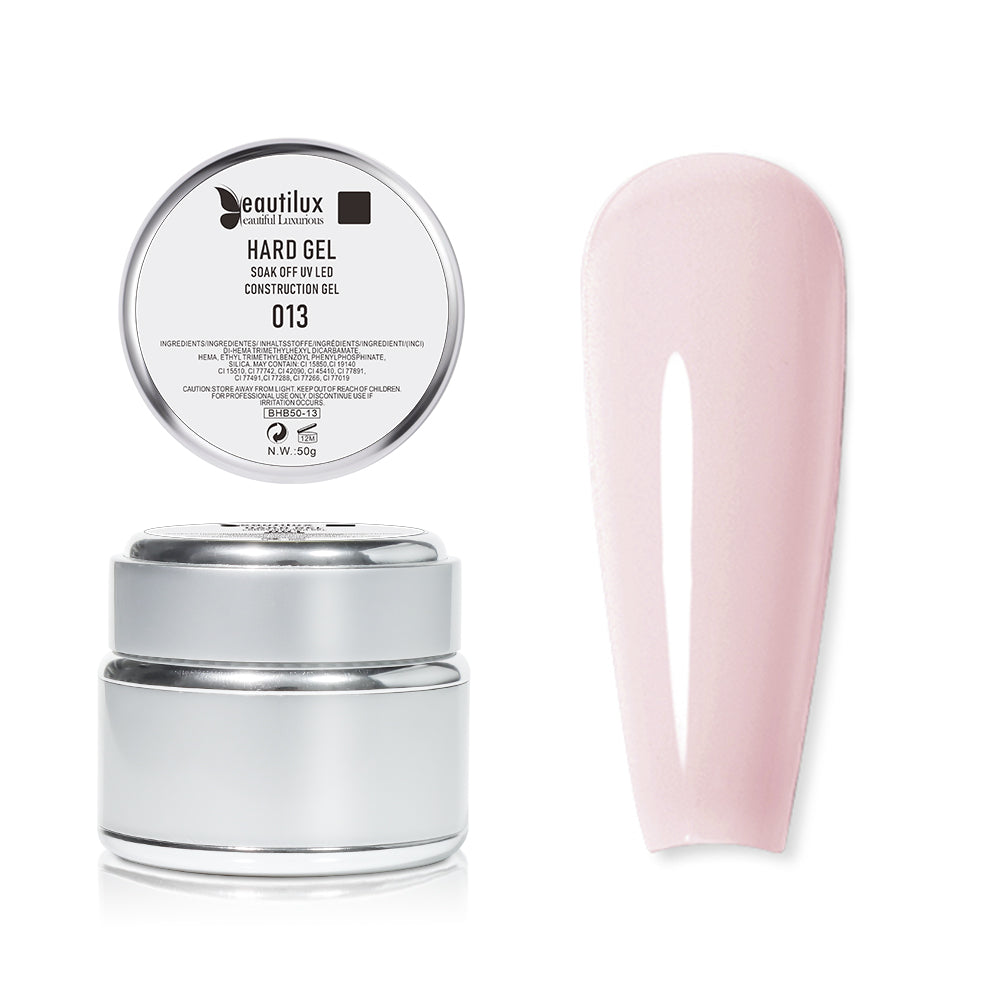 Gel de Construction Dur auto-égalisant Beautilux BHB55-13 | Rose Laiteux | Hard Gel builder UV/LED 55g