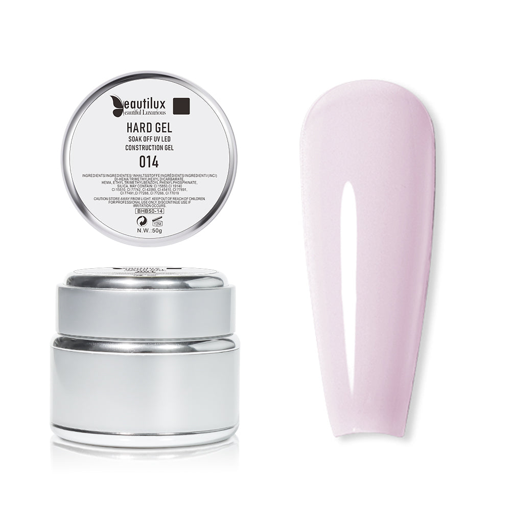 Gel de Construction Dur auto-égalisant Beautilux BHB55-14 | Rose Lavande | Hard Gel builder UV/LED 55g Image