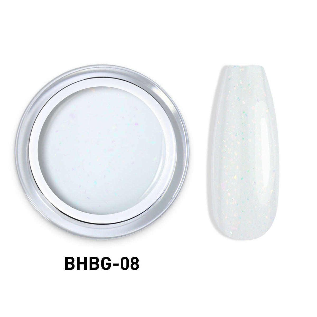 Beautilux BHBG-08 "Opale Blanche" – Gel Auto-Égalisant Pailleté UV/LED | 10g Image