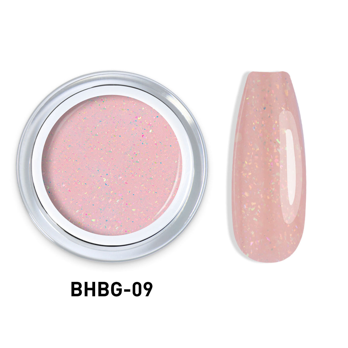Beautilux BHBG-09 "Rose Confetti" – Gel Auto-Égalisant Pailleté UV/LED | 10g Image