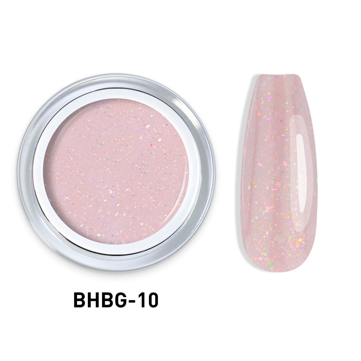 Beautilux BHBG-10 "Nude Holographique" – Gel Auto-Égalisant Pailleté UV/LED | 10g Image