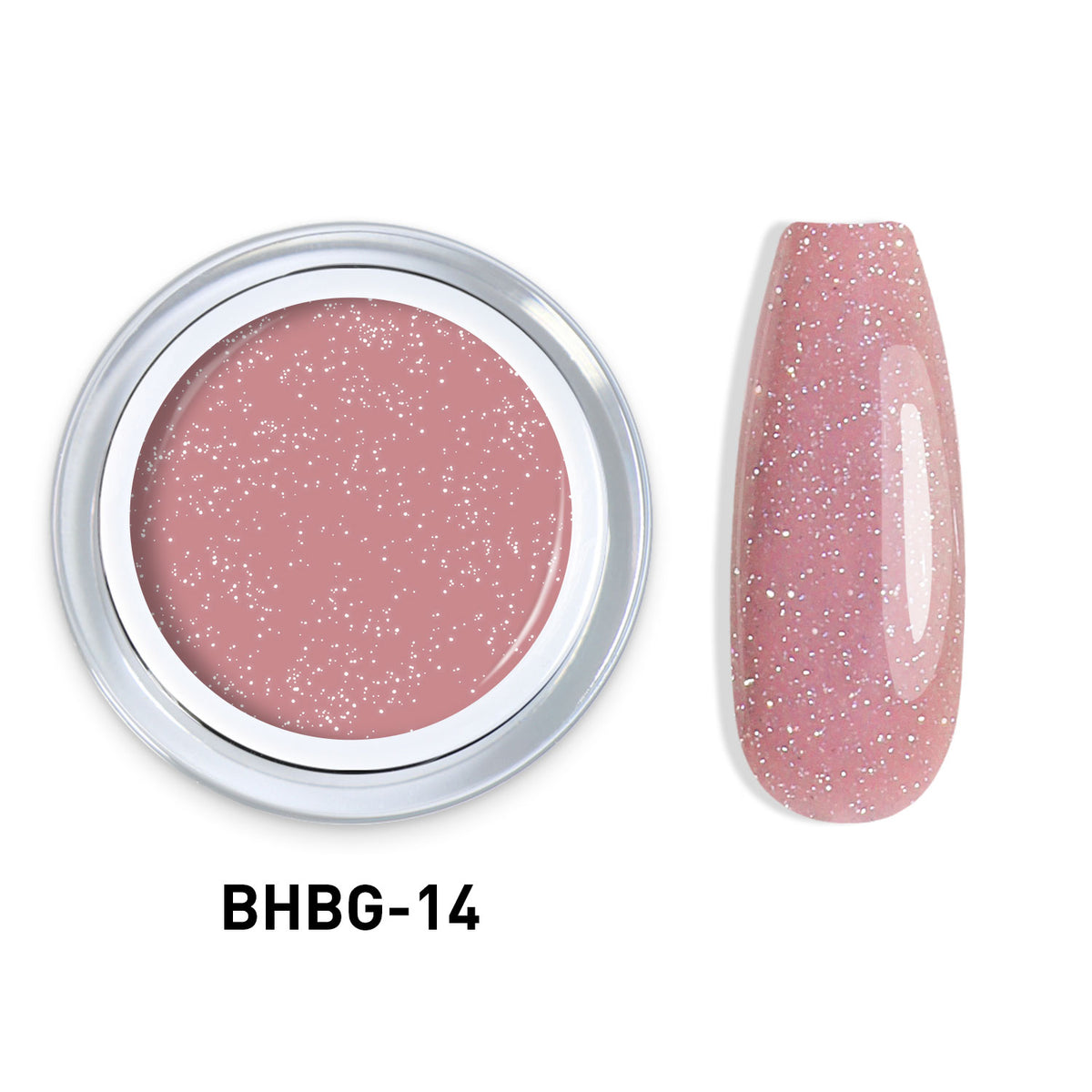 Beautilux BHBG-14 "Rose Mauve Nacré" – Gel Auto-Égalisant Pailleté UV/LED | 10g Image