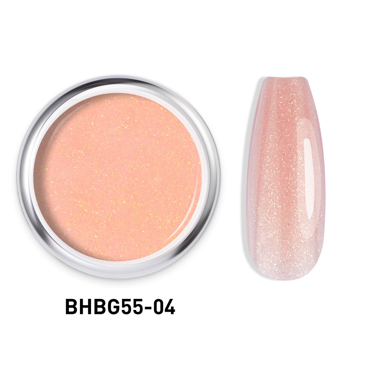 Beautilux BHBG55-04 "Pêche Soleil" – Gel Auto-Égalisant Pailleté UV/LED | 55g Image